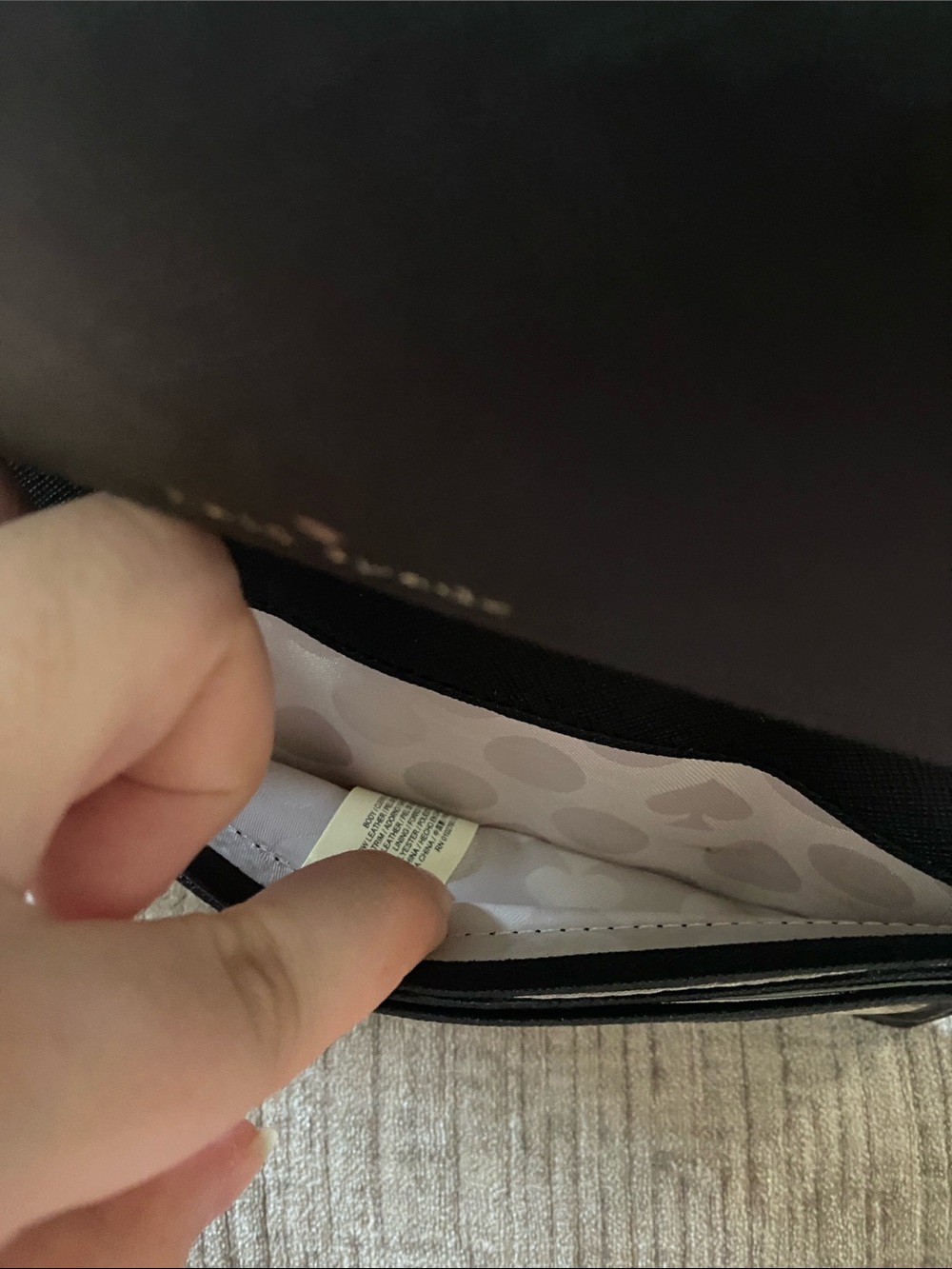 kate spade Black Saffiano Leather Fold Wallet with Gold Logo Plus Phone Case - Picture 14 of 15